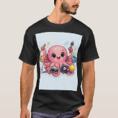 Meester van Multitasking: Creatieve Octopus Sticke T-shirt (Voorkant)