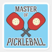Meester van Pickleball Vierkante Sticker (Voorkant)