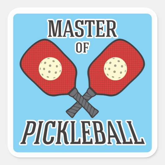 Meester van Pickleball Vierkante Sticker (Voorkant)