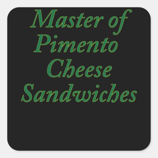 Meester van Pimento Cheese Sandwiches Funny Golf Vierkante Sticker (Voorkant)