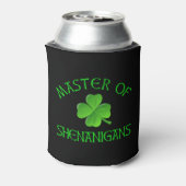 Meester van Shenanigans Funny St. Patrick's Day Blikjeskoeler (Blikje Achterkant)
