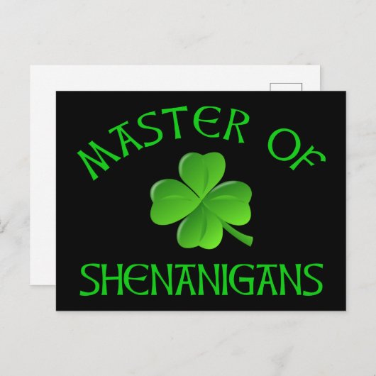 Meester van Shenanigans Funny St. Patrick's Day Briefkaart (Voorkant / Achterkant)