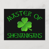 Meester van Shenanigans Funny St. Patrick's Day Briefkaart (Voorkant)
