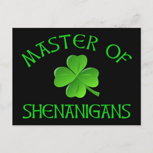 Meester van Shenanigans Funny St. Patrick's Day Briefkaart (Voorkant)