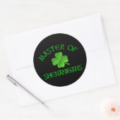 Meester van Shenanigans Funny St. Patrick's Day Ronde Sticker (Envelop)