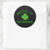 Meester van Shenanigans Funny St. Patrick's Day Ronde Sticker (Tas)