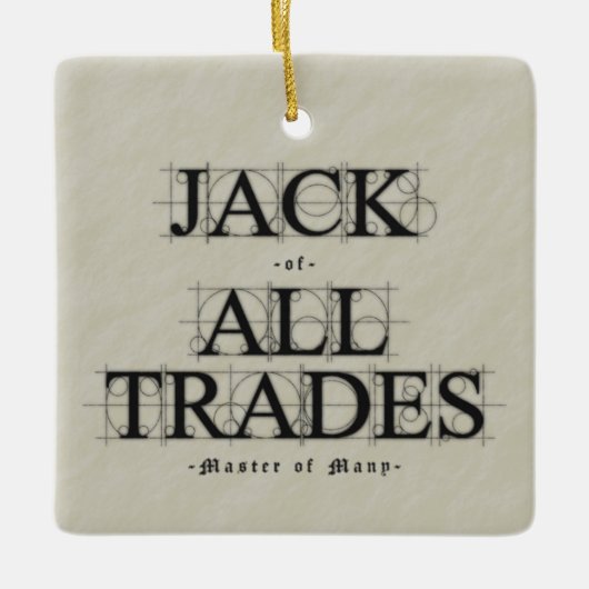 Meester van veel beroepen keramisch ornament (Voorkant)