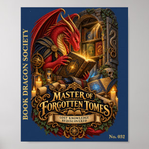Meester van Vergeten Folianten   Boek Draak Samenl Poster