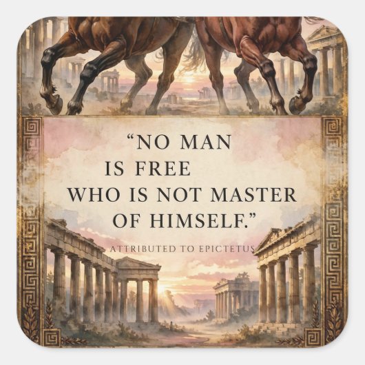 Meester van Zichzelf — Epictetus Sticker (Voorkant)