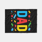 Meesterbouwer bouwstenen Familie vader Fleece Deken (Voorkant (Horizontaal))