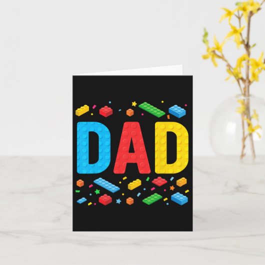 Meesterbouwer bouwstenen Familie vader Kaart (Gele Bloem)