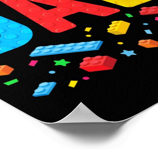 Meesterbouwer bouwstenen Familie vader Poster (Hoek)