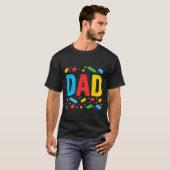 Meesterbouwer bouwstenen Familie vader T-shirt (Voorkant volledig)