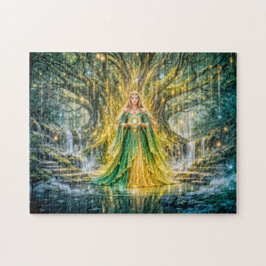 Meesteres onder de Wereldboom Betoverde Fantasie Legpuzzel (Horizontaal)
