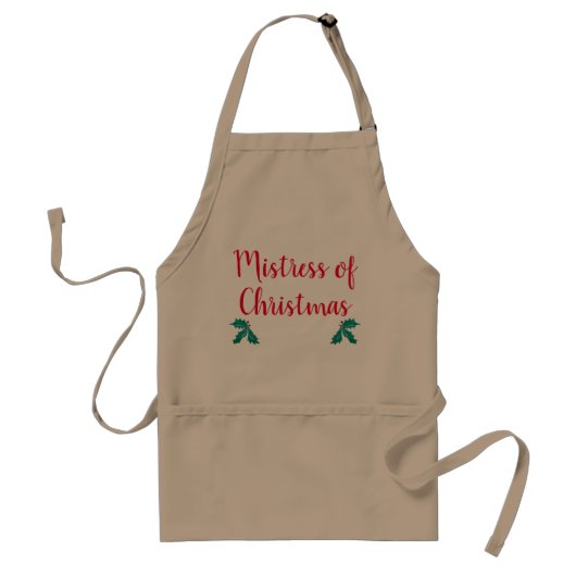 Meesteres van Christmas Holly Schort (Voorkant)