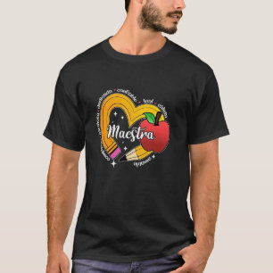 Meesteres Woord Met Potlood Hart Spaans ESL Tweeta T-shirt