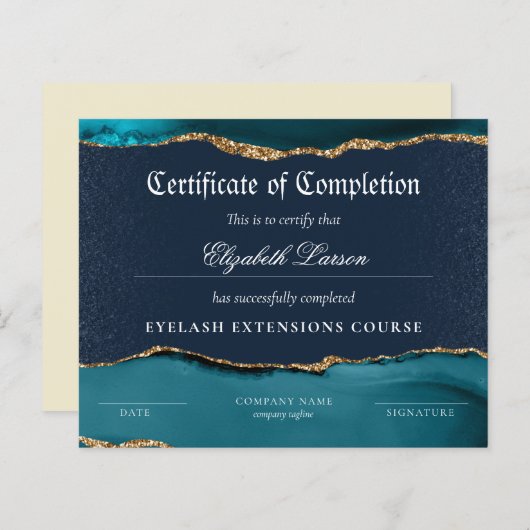 Meesterschap in Certificaat van Voltooiing Blauwe  (Voorkant / Achterkant)