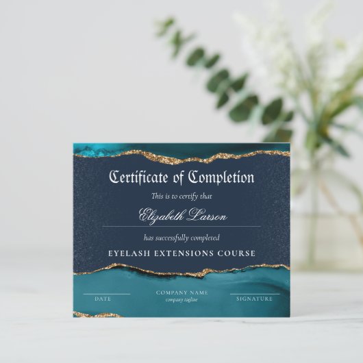 Meesterschap in Certificaat van Voltooiing Blauwe  (Staand voorkant)