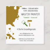 Meesterschilder & Groen Schaakbordpatroon Vierkante Visitekaartje (Voorkant)