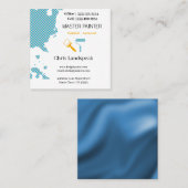 Meesterschilder & Lichtblauw Checkerboard patroon Vierkante Visitekaartje (Voorkant / Achterkant)