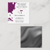Meesterschilder & Magenta Checkerboard patroon Vierkante Visitekaartje (Voorkant / Achterkant)