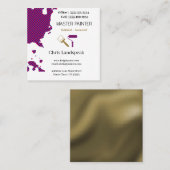 Meesterschilder & Rood Goud Checkerboard patroon Vierkante Visitekaartje (Voorkant / Achterkant)