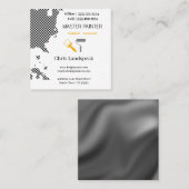 Meesterschilder & Zwart & Wit Checkerboard patroon Vierkante Visitekaartje (Voorkant / Achterkant)