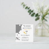 Meesterschilder & Zwart & Wit Checkerboard patroon Vierkante Visitekaartje (Staand voorkant)