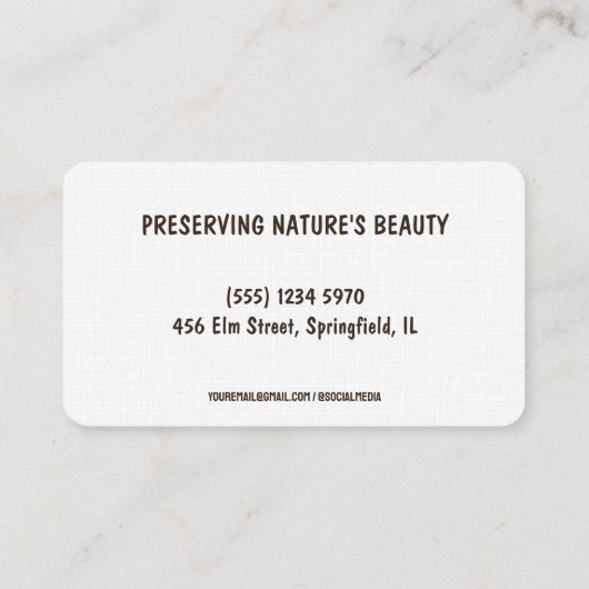 meestertaxidermist visitekaartje (Achterkant)