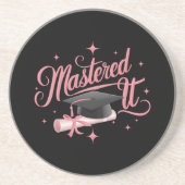 Meesterwerk Afgestudeerd Master MBA Afstuderen Zandsteen Onderzetter (Voorkant)