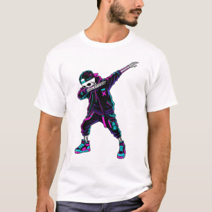 Meesterwerk Dabbing Skelet T-Shirt Ontwerp Retr