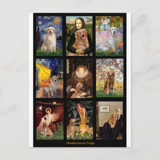 Meesterwerk Golden Retrievers Briefkaart (Voorkant)
