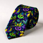 Meesterwerk Mardi Gras Maskers patroon Stropdas