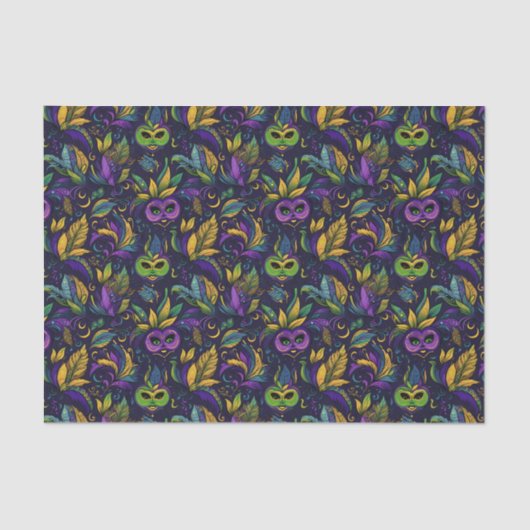 Meesterwerk Mardi Gras Maskers patroon Tissuepapier (Voorkant)