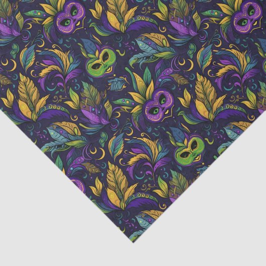 Meesterwerk Mardi Gras Maskers patroon Tissuepapier (Detail)