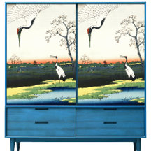 meesterwerk van Hiroshige paar kranen