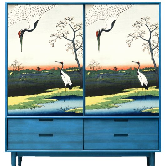 meesterwerk van Hiroshige paar kranen Tissuepapier