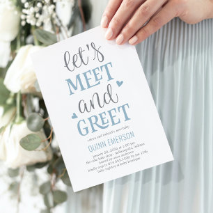 Meet and Greet Boy Baby shower Uitnodiging