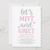 Meet and Greet Girl Baby shower Feestdagenkaart (Voorkant)