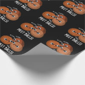 Meet-balls Funny Social Meatball Pun Dark BG Cadeaupapier (Hoek)