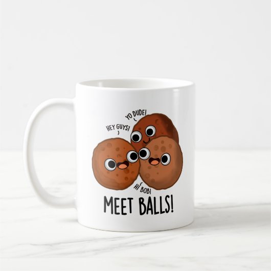 Meet-balls Funny Social Meatball Pun Koffiemok (Links)