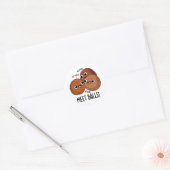 Meet-balls Funny Social Meatball Pun Ronde Sticker (Envelop)