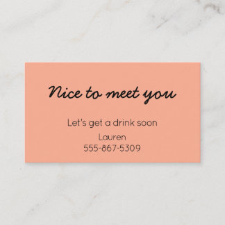 Meet Cute - Dating "Bel Me" Kaart Contactkaartje