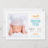 MEET HEM Modern Birth Announements Aankondiging (Voorkant)