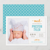 MEET HEM Modern Birth Announements Aankondiging (Voorkant / Achterkant)