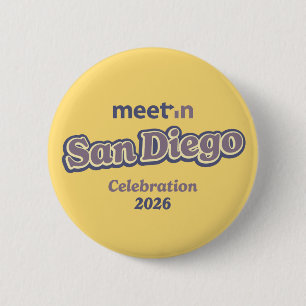 Meet-in San Diego 2026 knop - lichte achtergrond Ronde Button 5,7 Cm