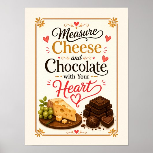 Meet Kaas en Chocolade met je Hart Poster (Voorkant)