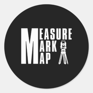 Meet Mark Kaart Landmeetkunde Beroep Ronde Sticker