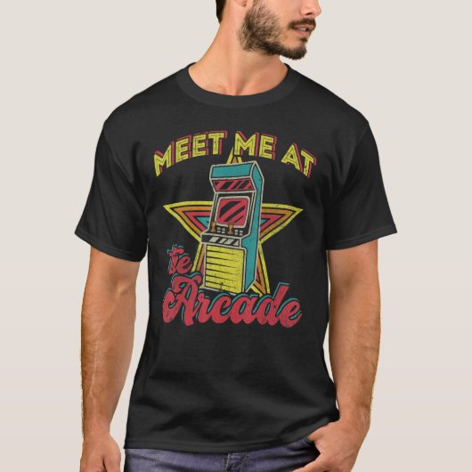 Meet Me At Arcade Retro 80s Arcade Video Game Mach T-shirt (Voorkant)