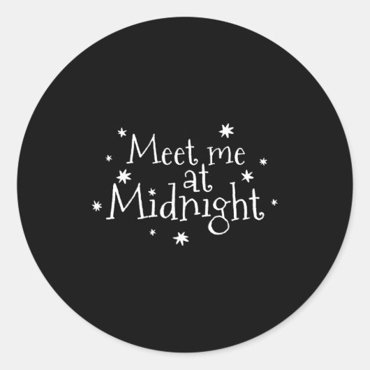 Meet Me At Midnight New Year 2026 Romantic Countdo Ronde Sticker (Voorkant)